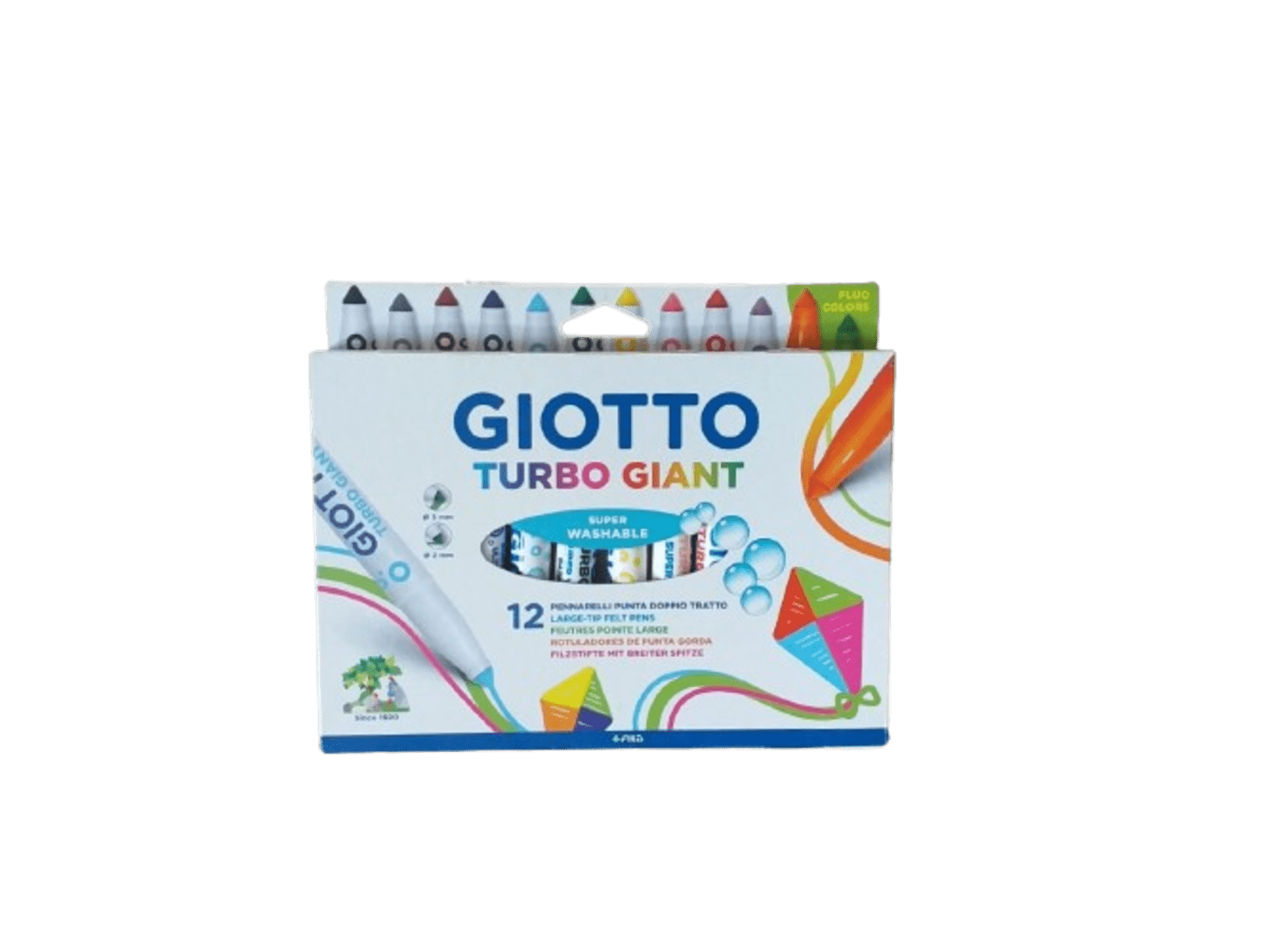 Marcadores Giotto Turbo Giant Gruesos - 12 unidades